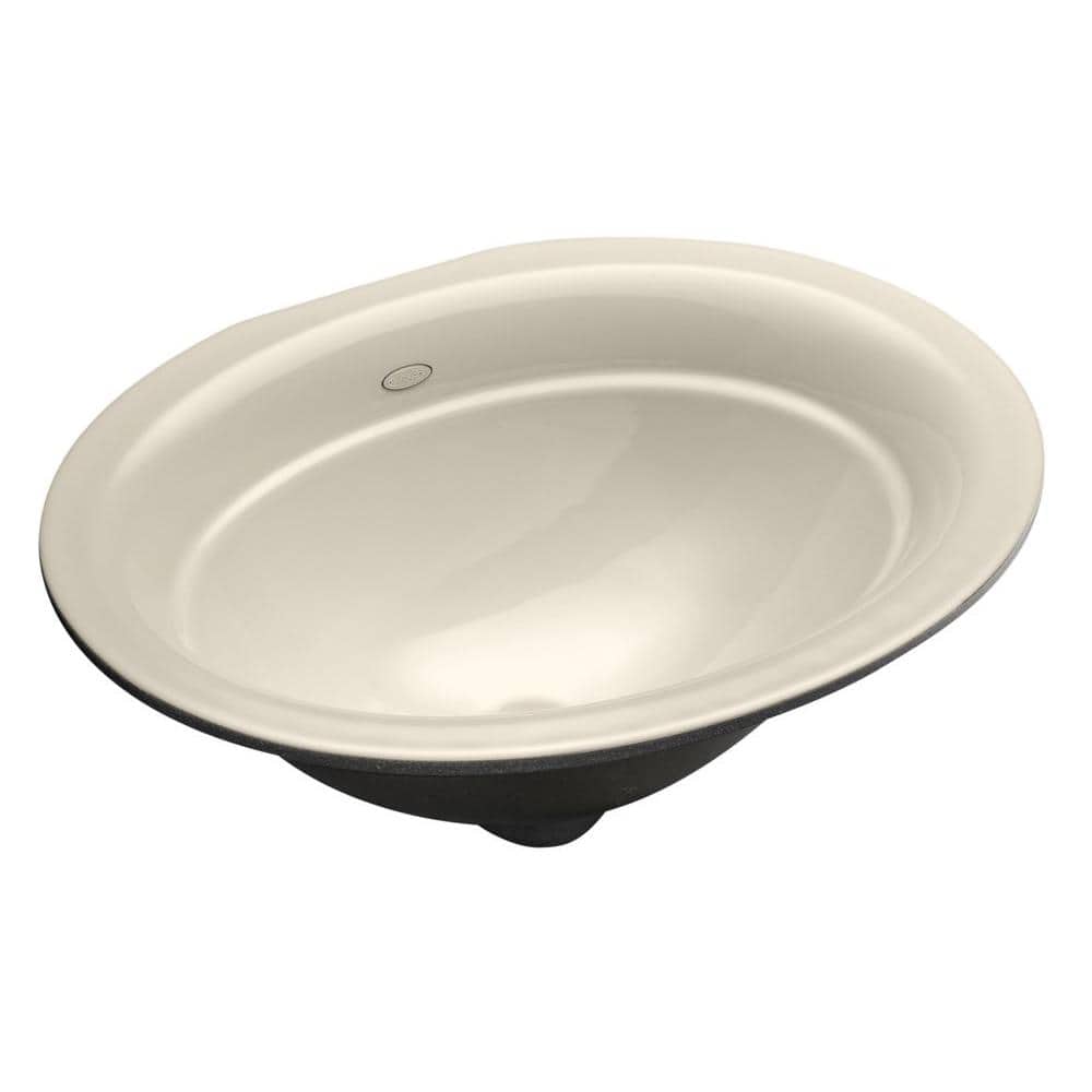 Serif Undermount Cast Iron Bathroom Sink in Biscuit