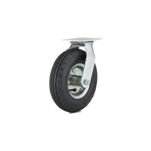 Richelieu Hardware 8 in. (203 mm) Black Non-Braking Swivel Plate Caster with 220 lb. Load Rating