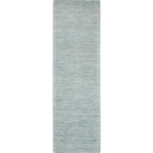 Weston Seafoam 2 ft. x 8 ft. Solid Contemporary Kitchen Runner Area Rug