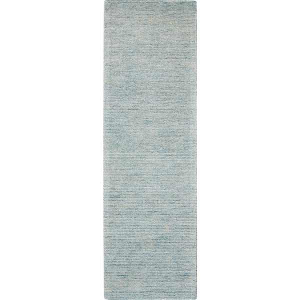 Nourison Weston Seafoam 2 ft. x 8 ft. Solid Contemporary Kitchen Runner Area Rug