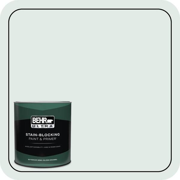 BEHR ULTRA 1 qt. #ICC-37 Beach Glass Semi-Gloss Enamel Exterior Paint & Primer