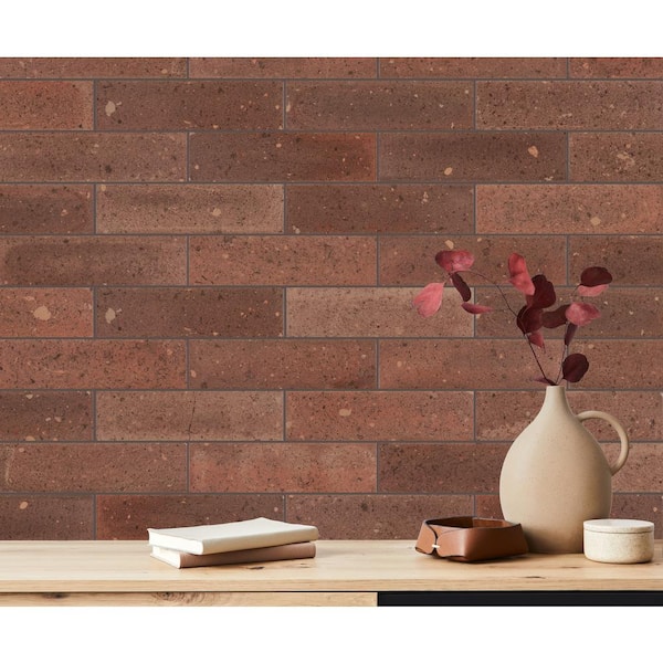 ELIANE Brick Art Town Marsala MA 3 in. x 10 in. Ceramic Floor and
