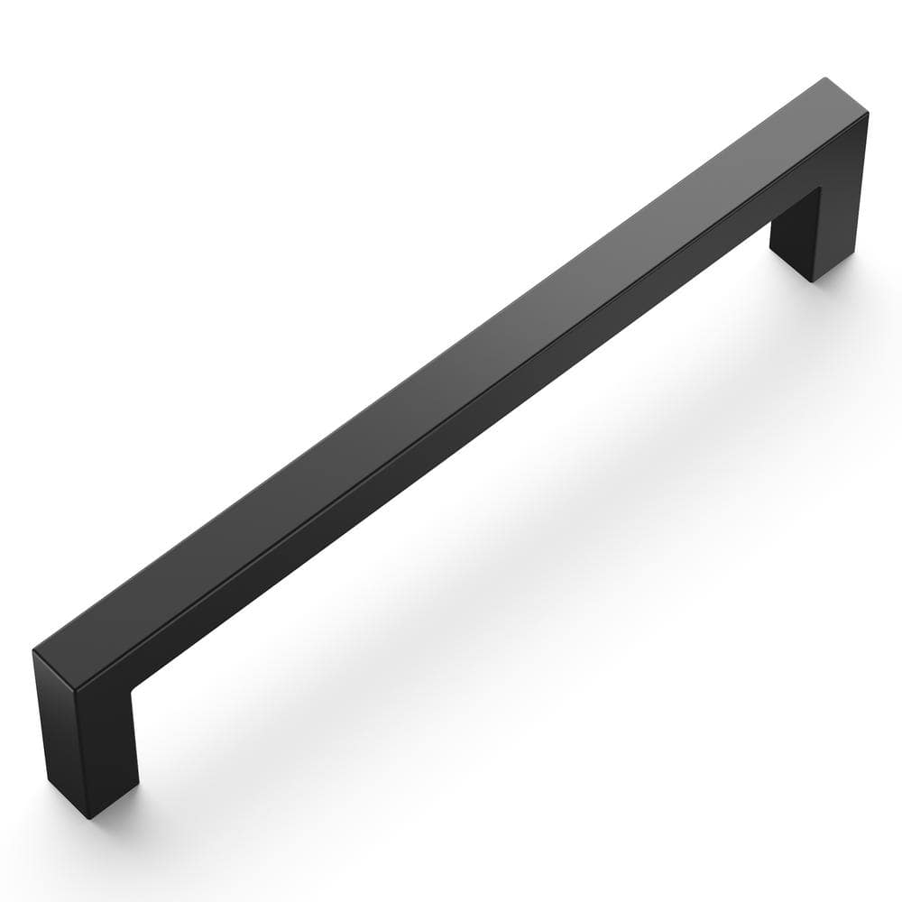 Matte Black Aluminum Modern Bar Drawer Pulls, 5-1/16" Center