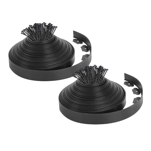 80 ft L x 2 in. H x 1 in. ft. Flexible Plastic Lawn Edging Black Finish Polyethylene Edging 1 Kit