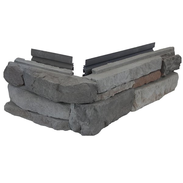 M-Rock P-Series 5 in. x 20 in. Nottoway Ledge Stone Concrete Stone Veneer Corners (1.6 lin. ft./bx)