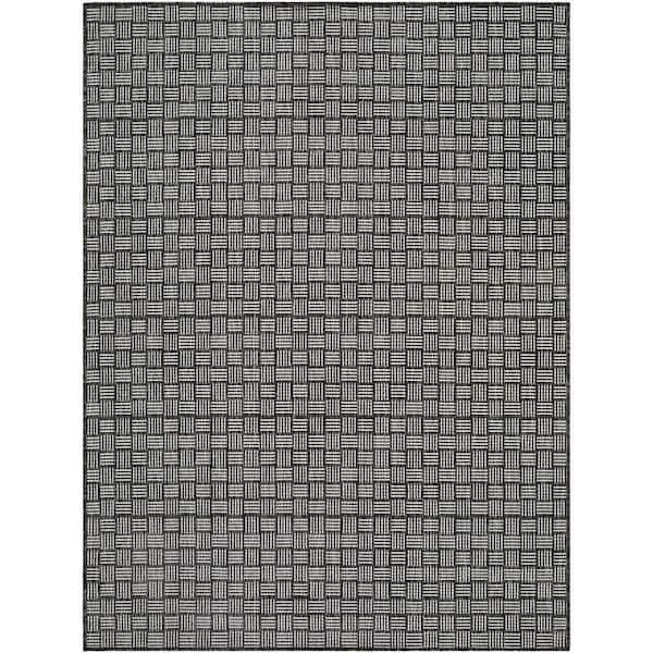 Galey Alix Westport Indoor/Outdoor 7 ft. 10 in. x 10 ft., Black Area Rug/White Area Rug