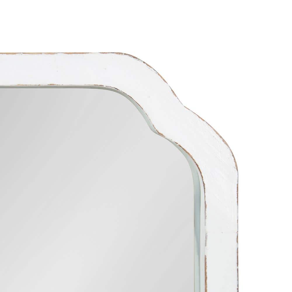 Marston Square White Wood Bathroom Vanity Mirror 24x24