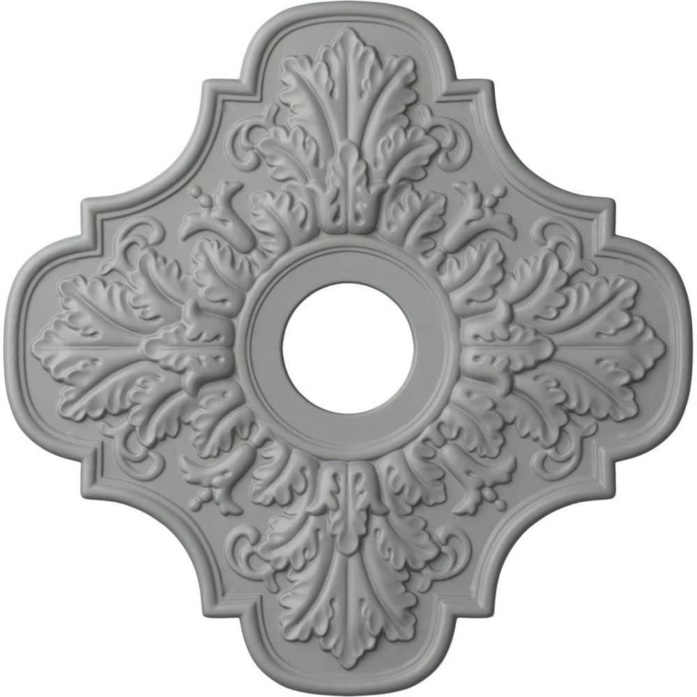 Primed White Polyurethane Peralta Ceiling Medallion, 17.75 Inches