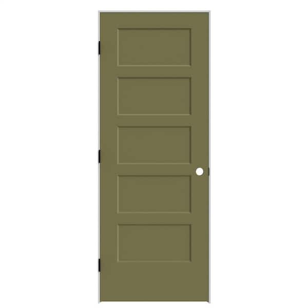 Masonite 30 in. x 80 in. 5-Panel Bayshore Right-Hand Solid Core Truly Olive Molded Composite Single Prehung Interior Door