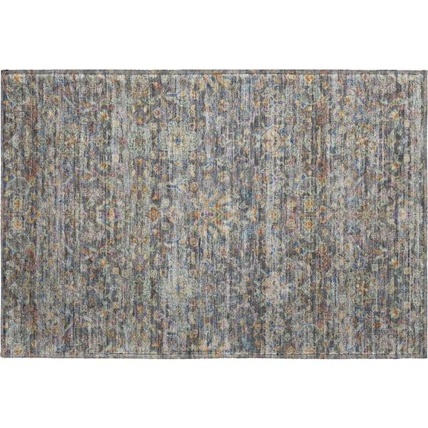 Mayfield Premium Machine Washable Abstract AMF2485 Gray 2 ft. x 3 ft. Accent Rug