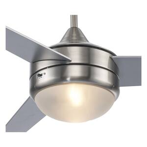 Cappleman 52 in. Indoor Brushed Nickel 2-Light Modern Ceiling Fan with Light, Pull Chains, and 3 Blades