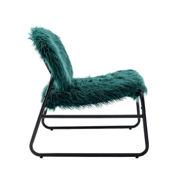 HOMEFUN Modern Industrial Emerald Plush Slant Chair Industrial