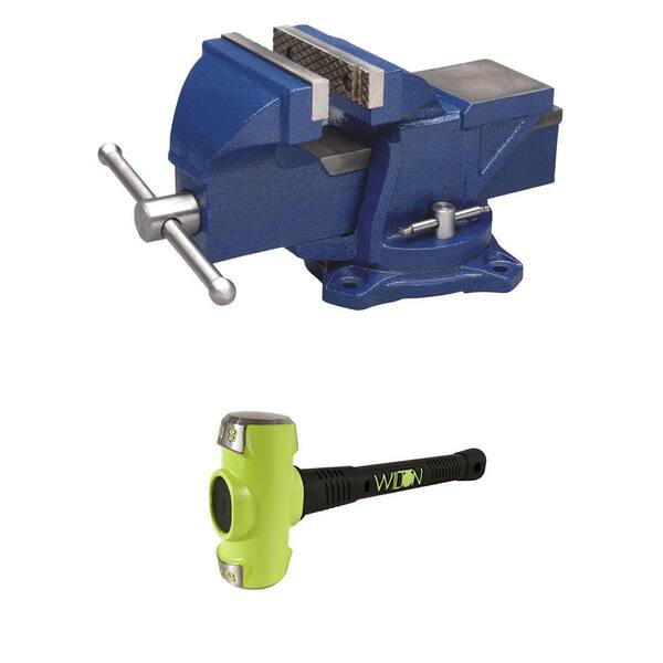 Unbranded 4 in. Anvil Work Bench Vise Plus Sledge Hammer with 8 lbs. Head