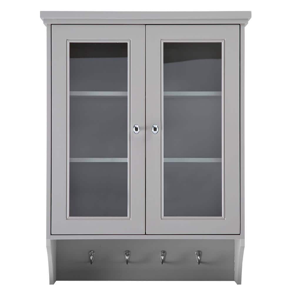 Home Decorators Collection Gazette 23.5 in. W x 7.25 in. D x 31 in. H Bathroom Storage Wall Cabinet in Grey -  GAGW2431