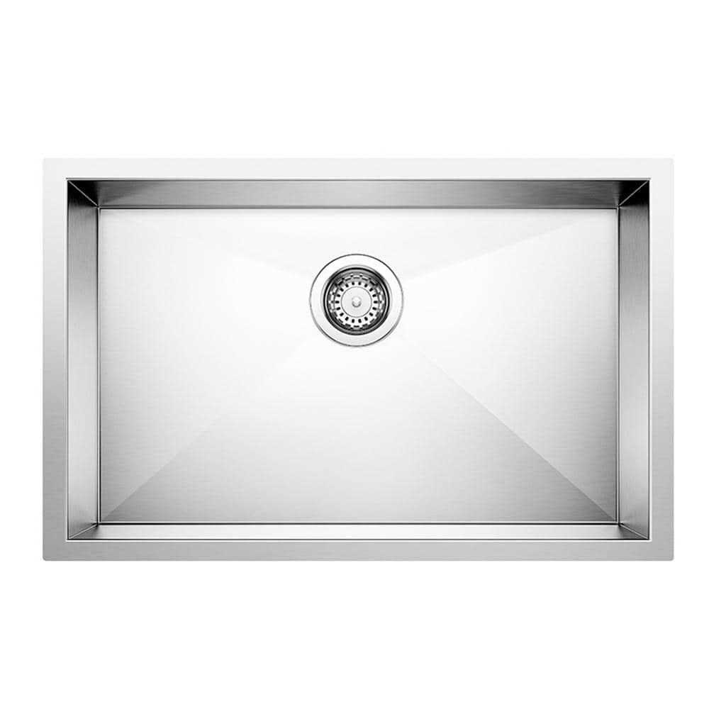 QUATRUS R0 28 in. Undermount Single Bowl 18-Gauge Stainless Steel Kitchen S