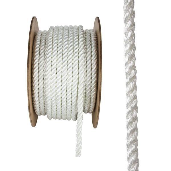 Everbilt 3/4 in. x 150 ft. White Twisted Nylon and Polyester Rope