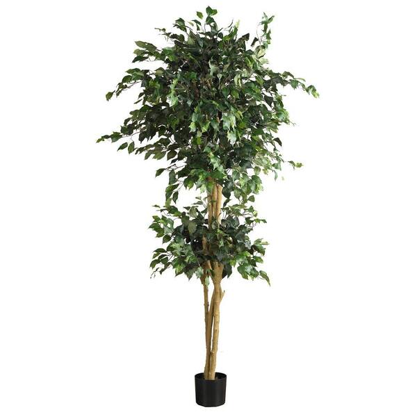 Nearly Natural 6 ft. Artificial Double Ball Ficus Silk Tree 5268 - The ...