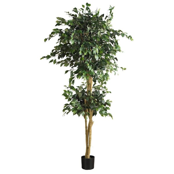 Nearly Natural 6 ft. Artificial Double Ball Ficus Silk Tree