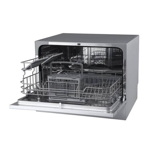 EdgeStar - 22 in. Wide 6-Place Setting Countertop Dishwasher - Black