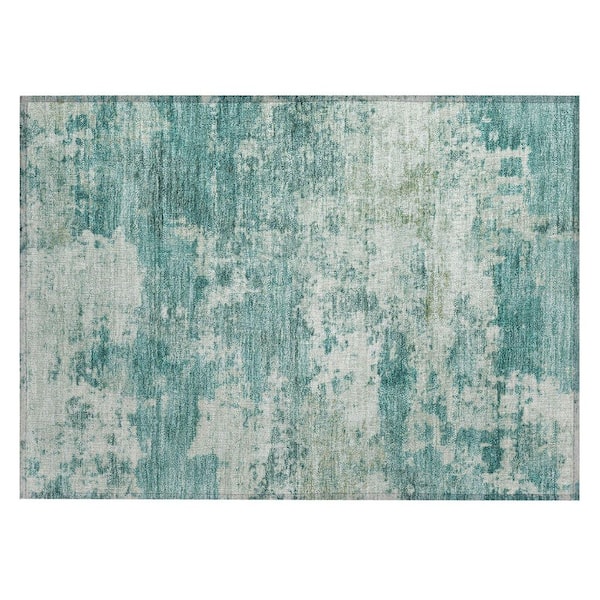 Chantille Machine Washable Indoor/Outdoor Abstract ACN2366 Teal 2 ft. x 3 ft. Accent Rug