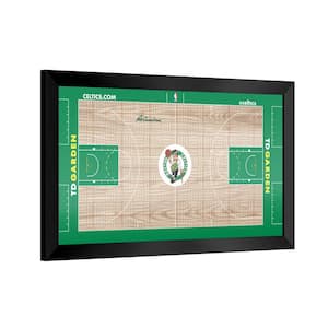 Boston Celtics Logo 26 in. W x 15 in. H Wood Black Framed