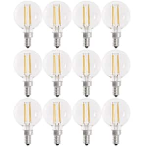 60-Watt Equivalent G16.5 Globe Dimmable Filament Clear E12 LED Vintage Edison LIght Bulb, Bright White 3000K (12-Pack)