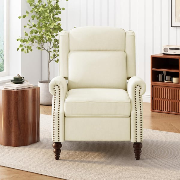 CHRISTOPHER KNIGHT HOME Barnn Modern Beige Fabric Upholstery Push Back Recliner