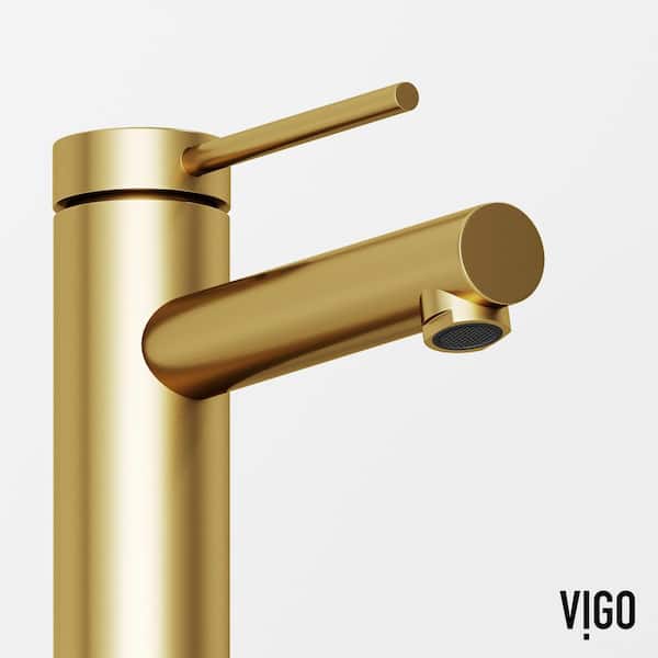VIGO Jewel 6 in. Single-Hole Single Handle Bathroom Faucet in