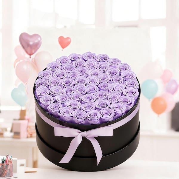 VEVOR Artificial Forever Flowers 50-Preserved Roses in a Box, 6.5