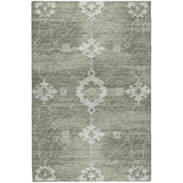 Dream Shag Premium Machine Washable Abstract ADS122 Olive 10 ft. x 14 ft. Area Rug
