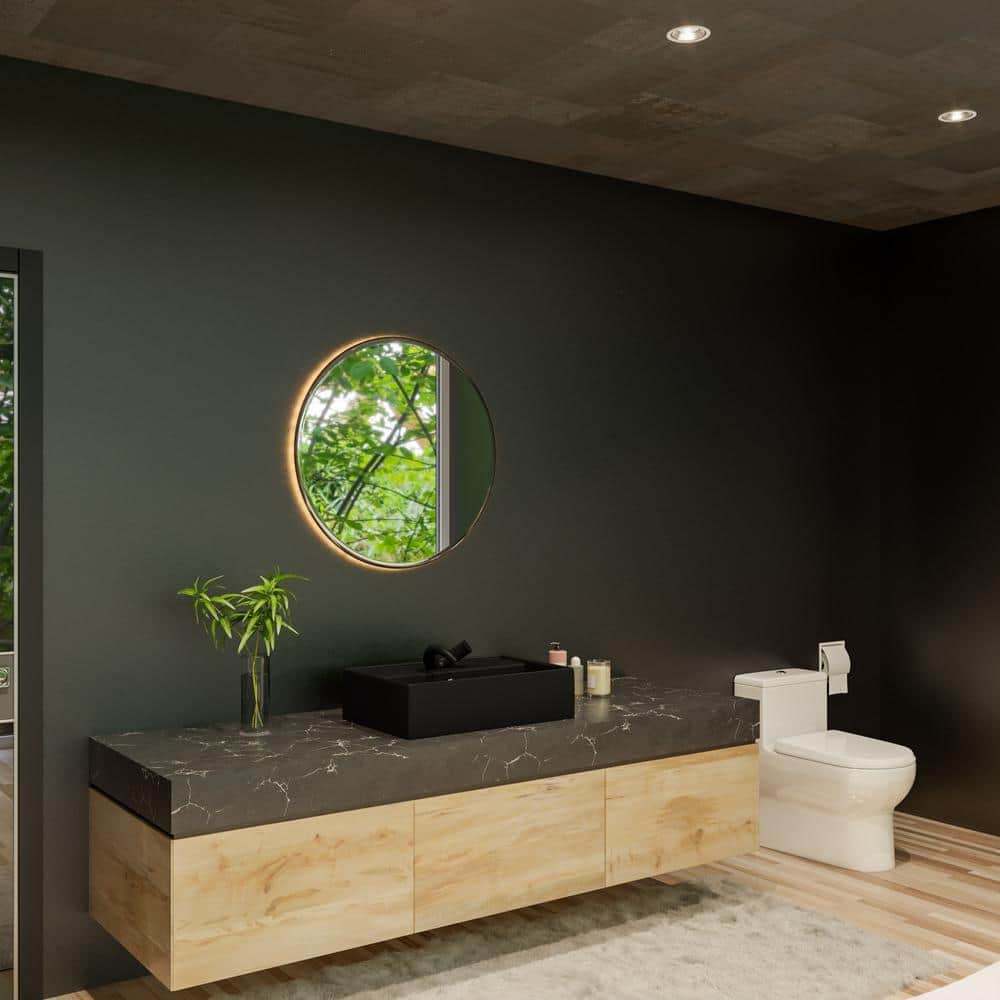 Black Matte Rectangular Ceramic Vessel Bathroom Sink