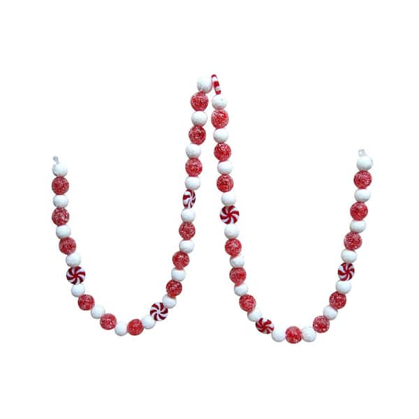 4 ft. Red and White Peppermint Candy Artificial Christmas Garland -Unlit
