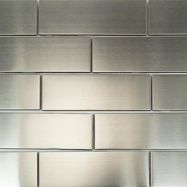 Ivy Hill Tile Stainless Steel 2 in. x 6 in. Stainless Steel Subway Wall Tile (120-piece, 10 sq. ft./case)