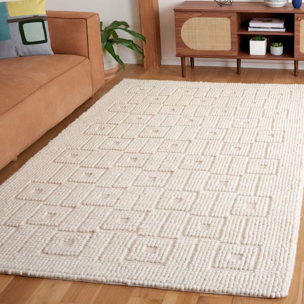 Natura 4 ft. x 6 ft. Ivory High-Low Geometric Area Rug