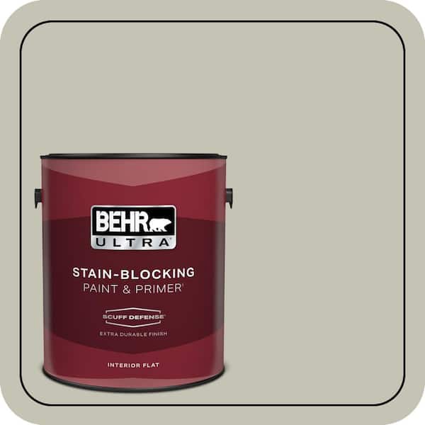 BEHR ULTRA 1 gal. #BNC-04 Comforting Gray Extra Durable Flat Interior Paint & Primer