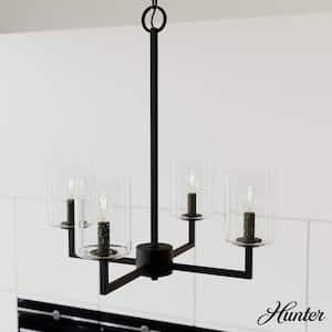 Kerrison 4-Light Brushed Nickel Island Chandelier with Clear Seeded Glass Shades