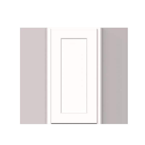 24 in. W x 12 in. D x 30 in. H RTA Solid Wood Shaker Standard Corner Wall Kitchen Cabinet in White With Double shelves