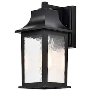 Stillwell Matte Black Outdoor Hardwired Wall Lantern Sconce with No Bulbs Included