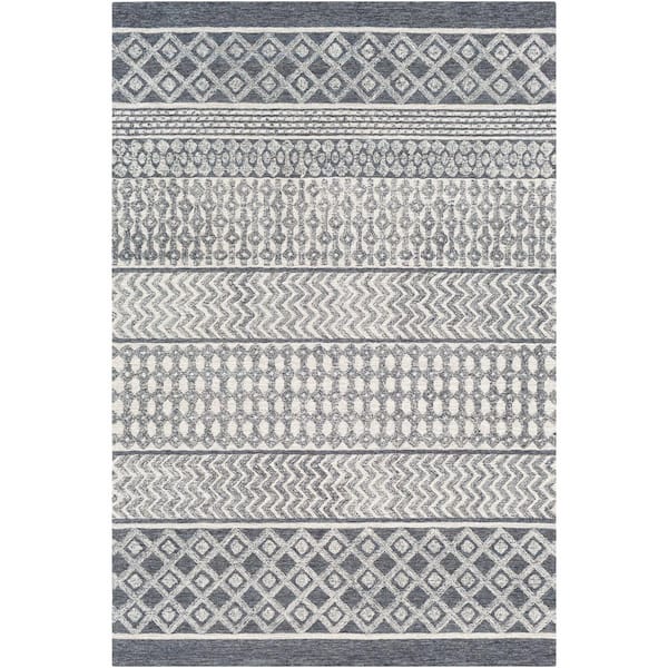 Maroc Dark Grey Global 6 ft. x 9 ft. Hand-Made Indoor Area Rug