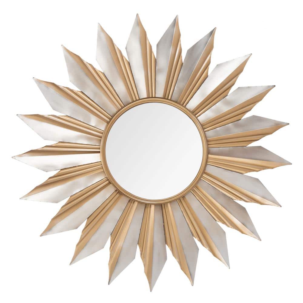 Large Silver Studded Rectangular Mirror with Iron Frame