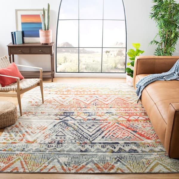 Samarkand 10 x 14 Red/Green Tribal Area Rug