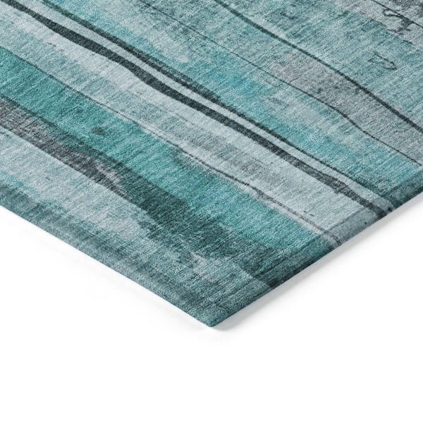 Chantille Machine Washable Indoor/Outdoor Abstract ACN1874 Teal 9 ft. x 12 ft. Accent Rug