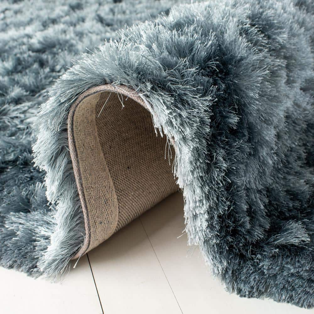 Slate 6' x 6' Square Hand-Tufted Shag Area Rug