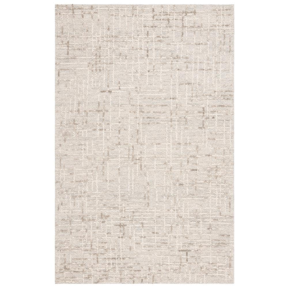 Gray Abstract Handmade Wool Tufted 5' x 8' Area Rug