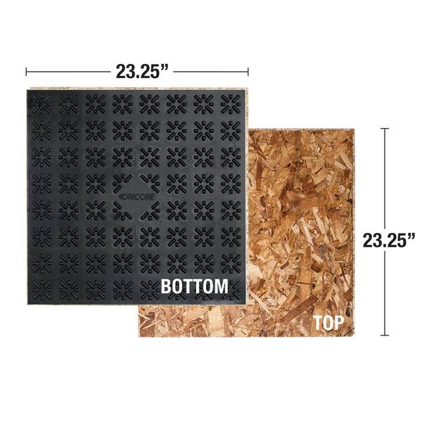 Dricore Subfloor Membrane Panel 3 4 In X 2 Ft X 2 Ft Oriented Strand Board Fg The Home Depot