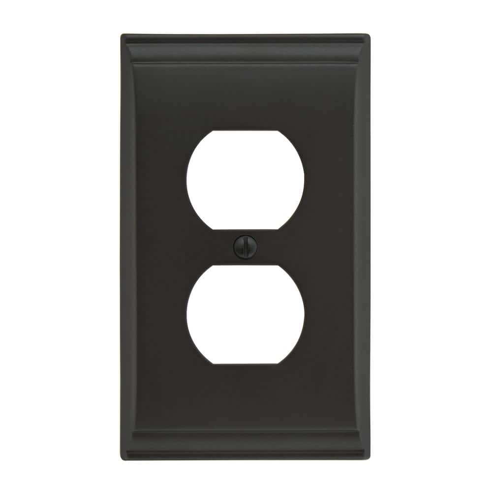 Black 1-Gang Duplex Outlet Wall Plate (1-Pack)