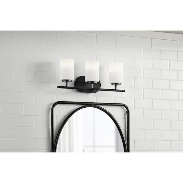 3 light matte black deals vanity light