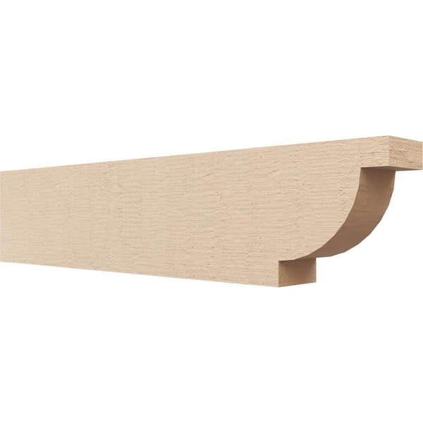 Ekena Millwork 4-in. x 8-in. x 36-in. Alpine Woodgrain, Primed Tan Timberthane Polyurethane Rafter Tail Brace