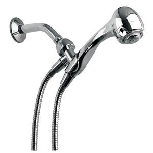 Earth 3-Spray Patterns with 1.75 GPM 2.7 in. Single Wall Mount Handheld Shower Head in Chrome