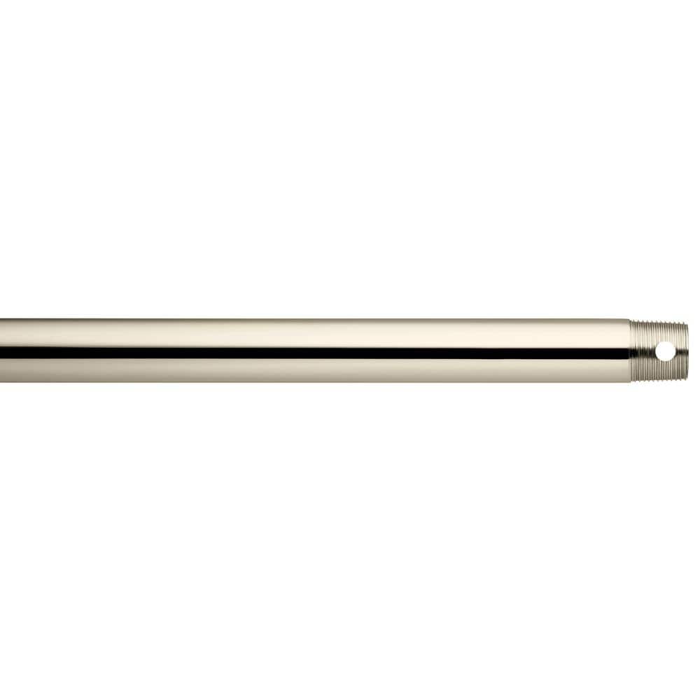 KICHLER 48 in. Polished Nickel Dual Threaded Ceiling Fan Extension